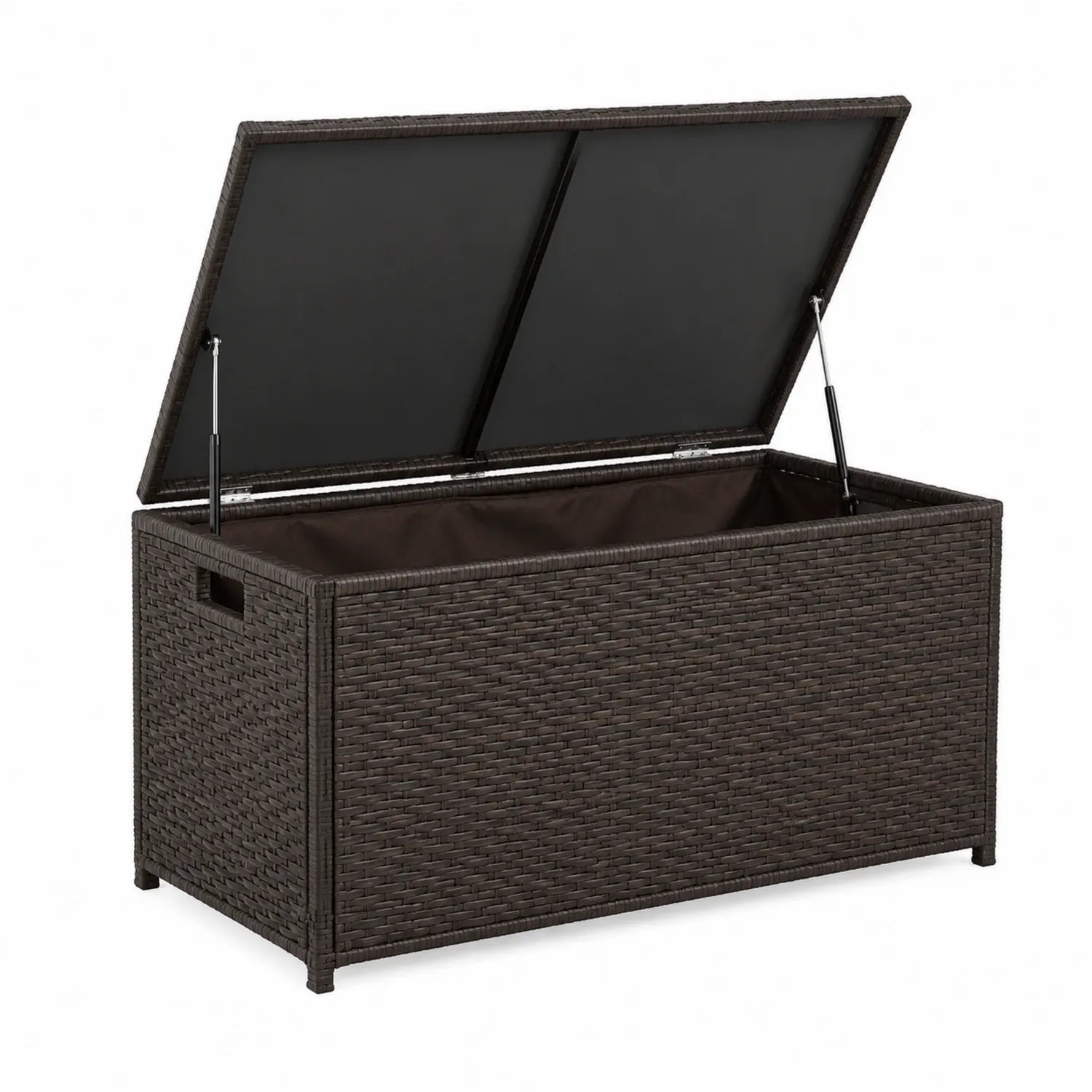 Contenitore da esterno in polyrattan marrone