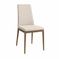 Sedia da pranzo in legno e tessuto poliestere beige 45x55x90 cm
