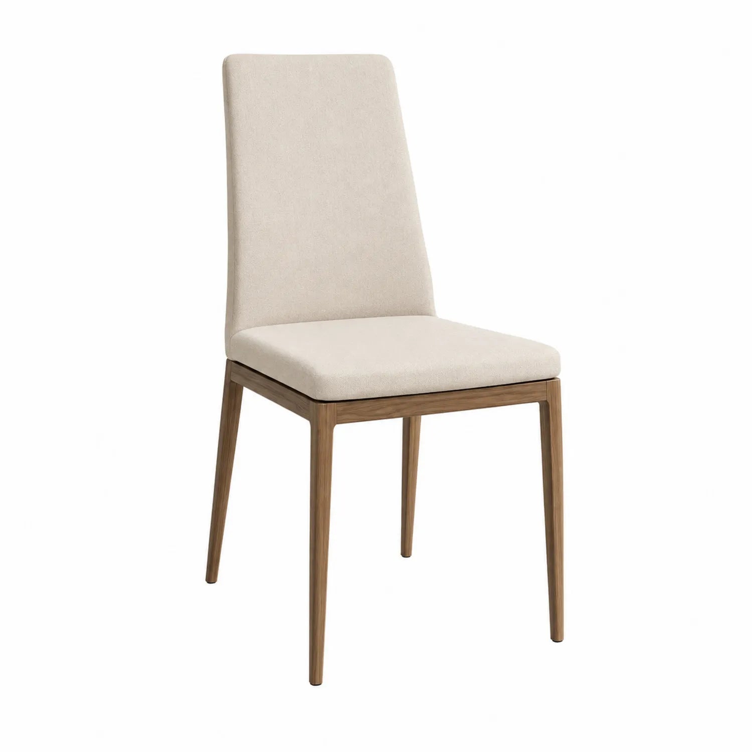 Sedia da pranzo in legno e tessuto poliestere beige 45x55x90 cm