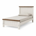 Letto singolo in legno bianco e rovere