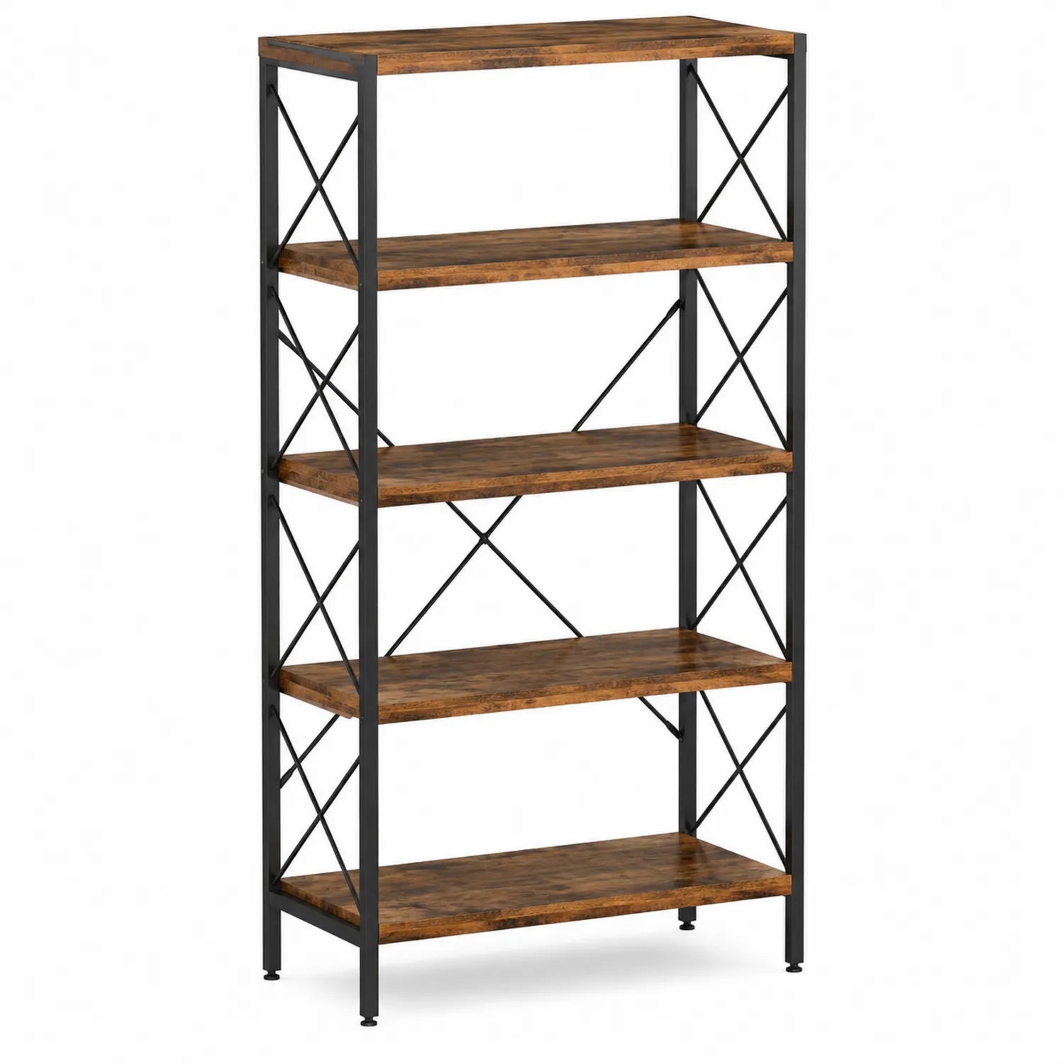 Scaffale Metallo e Legno a 5 Ripiani